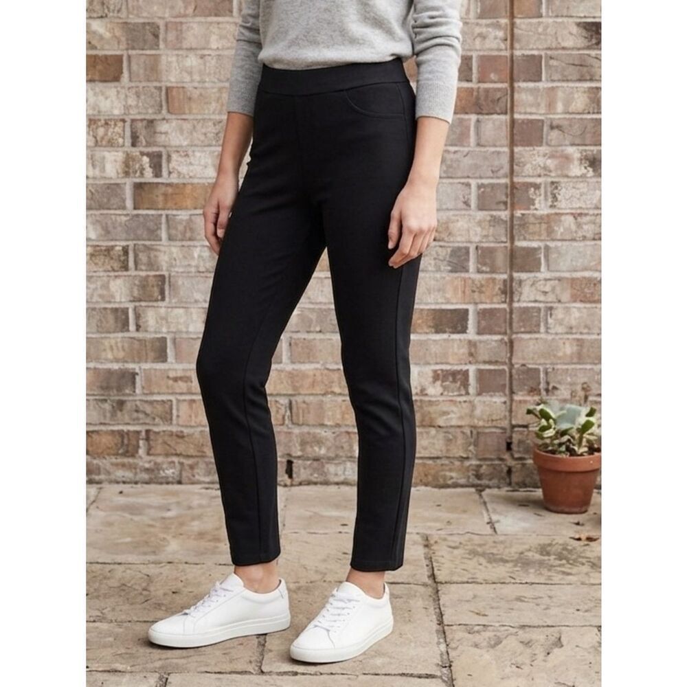 Take 50% OFF- Matty M Black Women's Ponte Slim Ankle Pants, Size-L